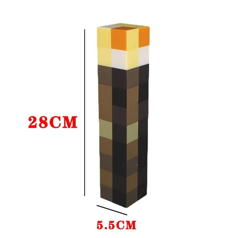 Minecraft Brownstone Taschenlampen-Figur, 4 Farben, Schlafzimmer-Dekorationslicht, LED-Nachtlicht, USB-Aufladung mit Schnalle, Kinderspielzeug, Geschenk