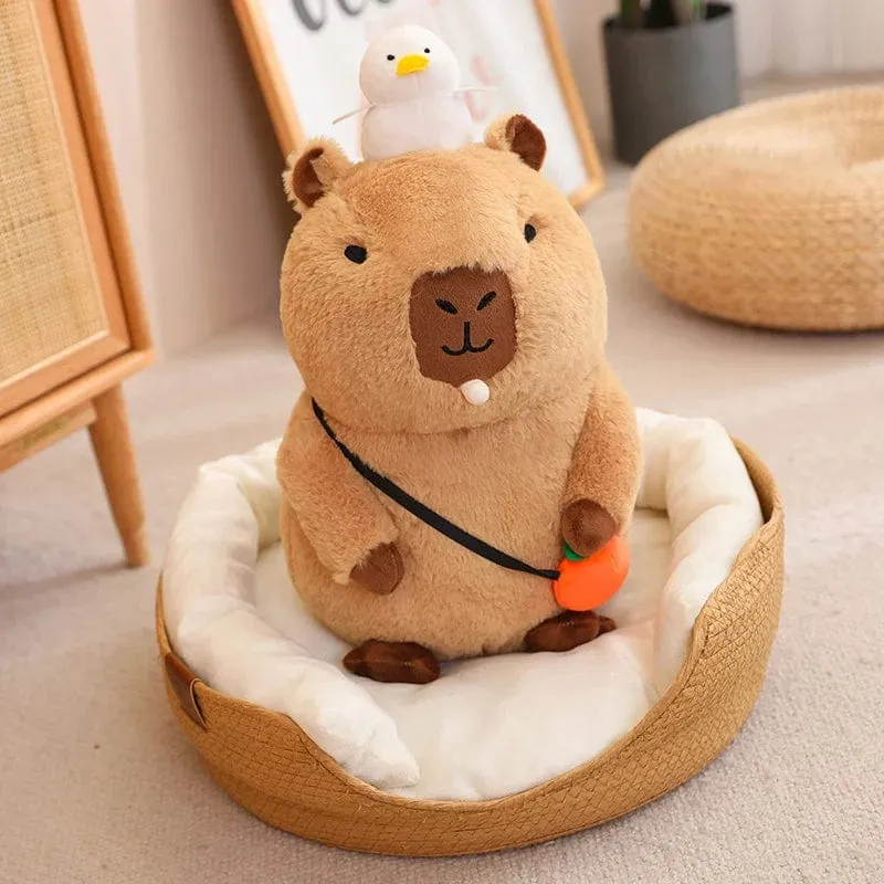 Capybara-Plüschtier, Simulation Capybara mit Früchten, flauschige Puppe, Kuscheltiere, Blasenanhänger, lustiges Geschenk für Weihnachten