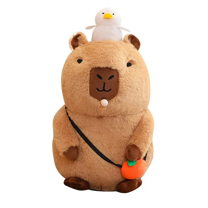 Capybara-Plüschtier, Simulation Capybara mit Früchten, flauschige Puppe, Kuscheltiere, Blasenanhänger, lustiges Geschenk für Weihnachten