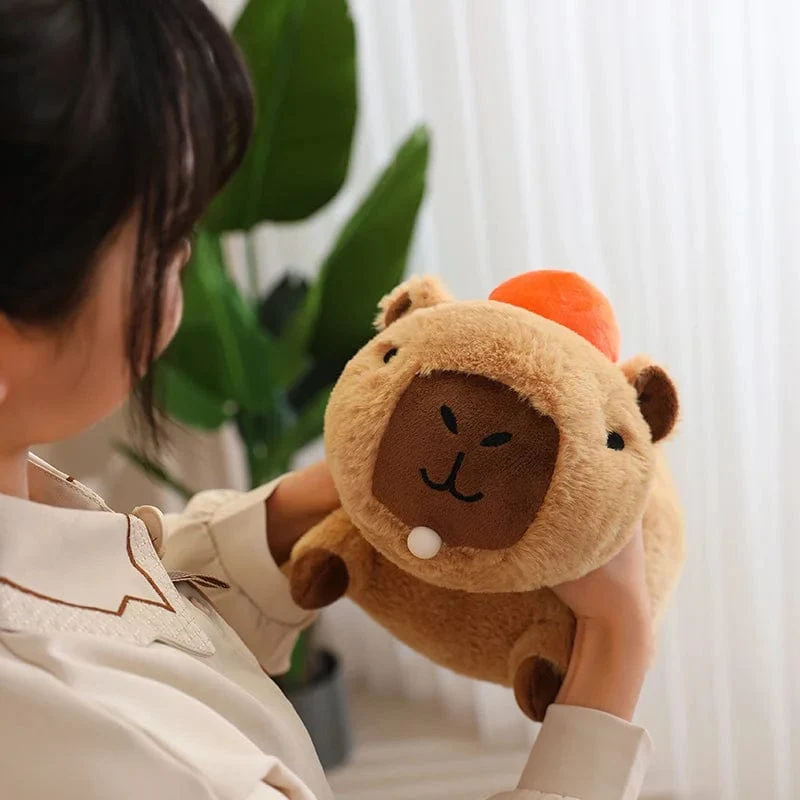 Capybara-Plüschtier, Simulation Capybara mit Früchten, flauschige Puppe, Kuscheltiere, Blasenanhänger, lustiges Geschenk für Weihnachten