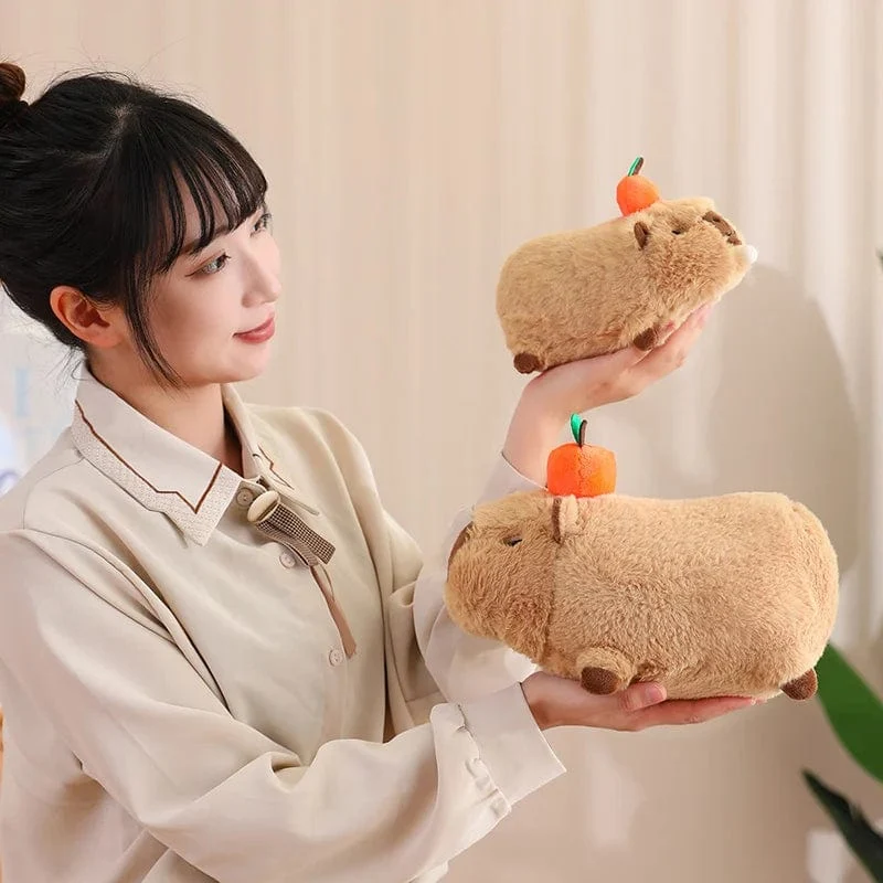 Capybara-Plüschtier, Simulation Capybara mit Früchten, flauschige Puppe, Kuscheltiere, Blasenanhänger, lustiges Geschenk für Weihnachten