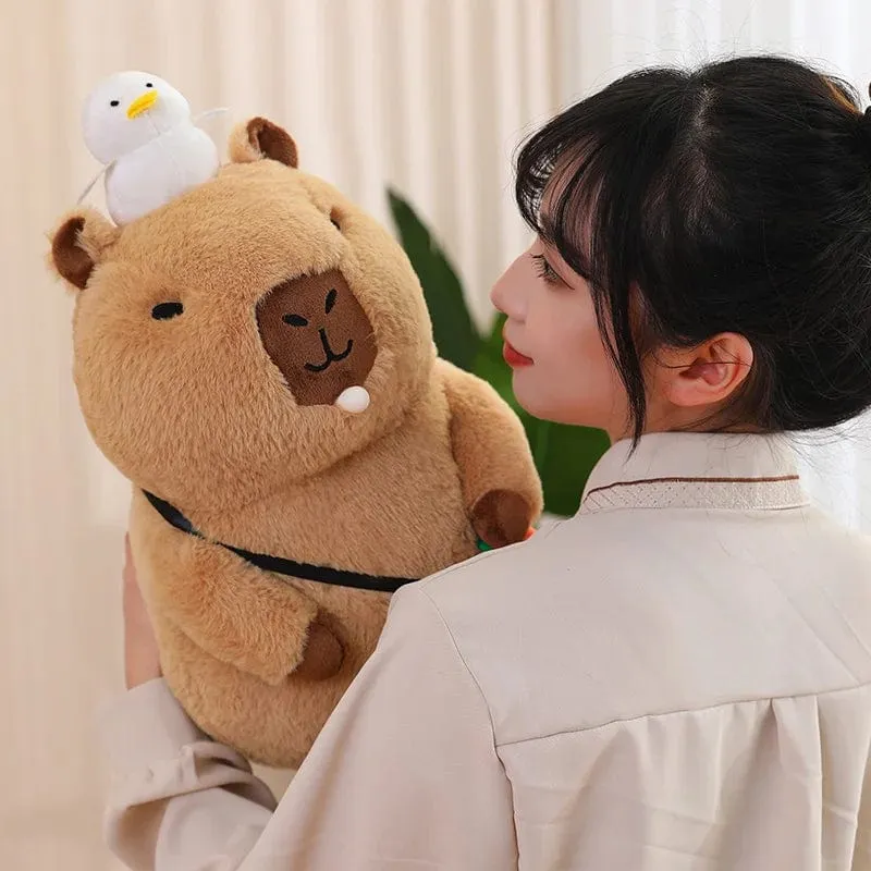 Capybara-Plüschtier, Simulation Capybara mit Früchten, flauschige Puppe, Kuscheltiere, Blasenanhänger, lustiges Geschenk für Weihnachten