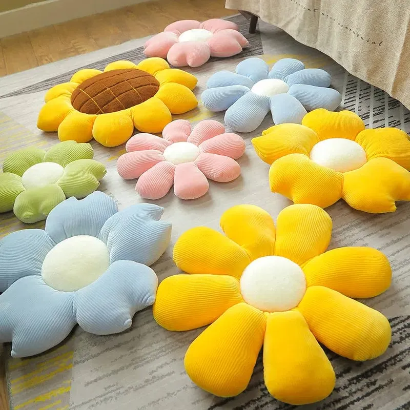 35/45 cm Gefülltes Kissen mit sechs Blütenblättern, Sonnenblumenkissen, Erkerfenster, rosa Blume, Sitzkissen fürs Schlafzimmer