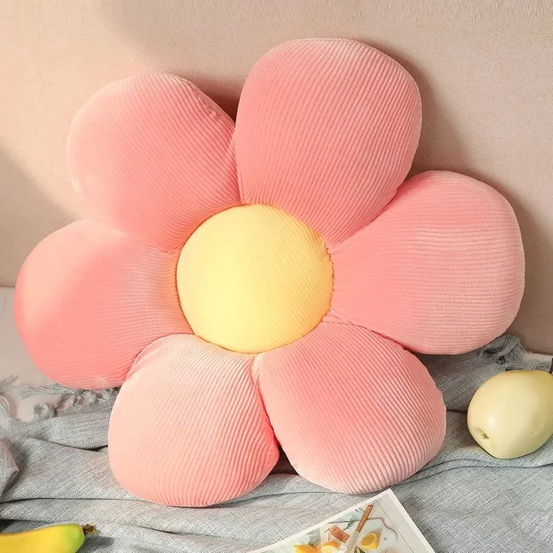 35/45 cm Gefülltes Kissen mit sechs Blütenblättern, Sonnenblumenkissen, Erkerfenster, rosa Blume, Sitzkissen fürs Schlafzimmer