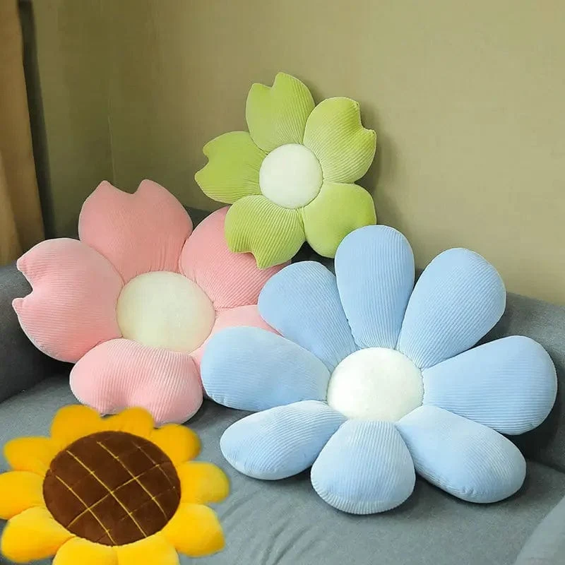 35/45 cm Gefülltes Kissen mit sechs Blütenblättern, Sonnenblumenkissen, Erkerfenster, rosa Blume, Sitzkissen fürs Schlafzimmer