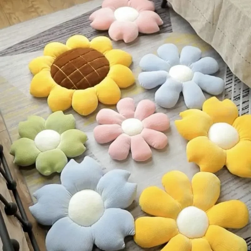 35/45 cm Gefülltes Kissen mit sechs Blütenblättern, Sonnenblumenkissen, Erkerfenster, rosa Blume, Sitzkissen fürs Schlafzimmer