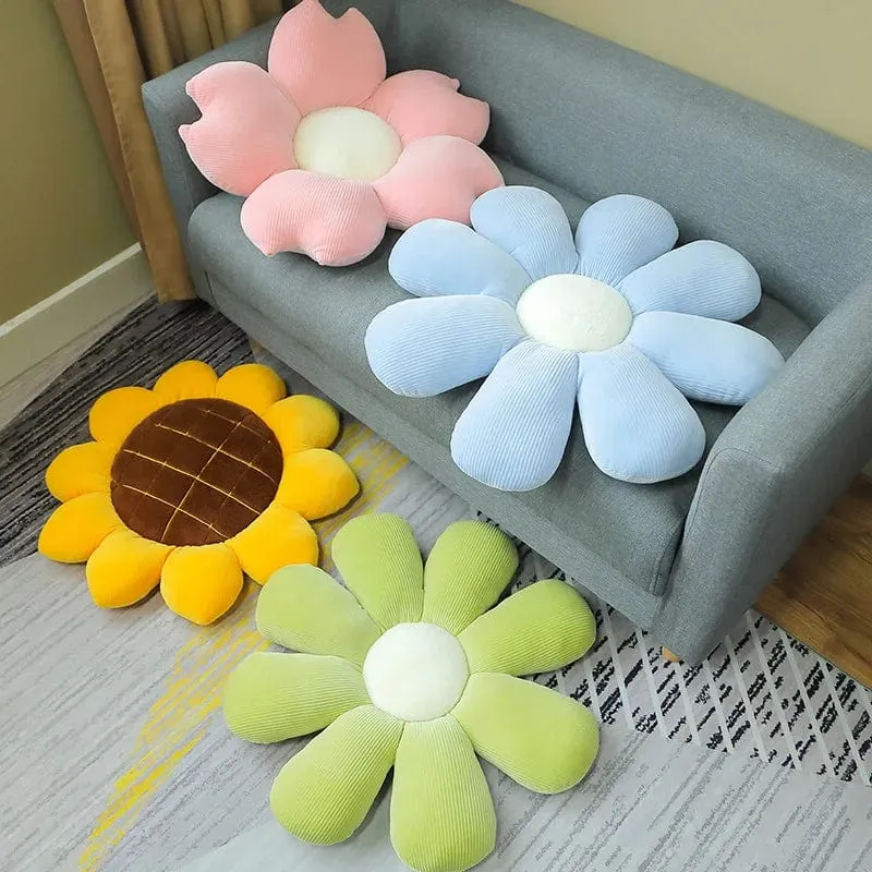 35/45 cm Gefülltes Kissen mit sechs Blütenblättern, Sonnenblumenkissen, Erkerfenster, rosa Blume, Sitzkissen fürs Schlafzimmer