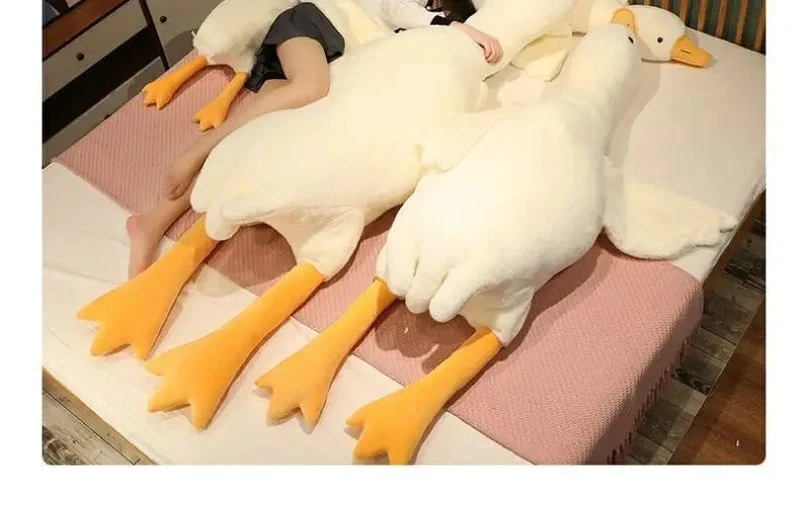 Große weiße Gans Umarmung Schlafkissen Plüschtier Ente Große Gans Puppe Bettkissen