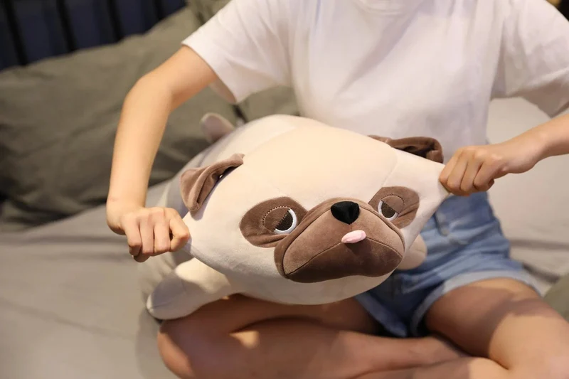 55 cm-90 cm Niedlichen Tier Kawaii Mops Hund Plüsch Spielzeug Schlaf Kissen Kinder Weihnachten Geburtstag Geschenk Kind Mädchen Weihnachten valentinstag Geschenk