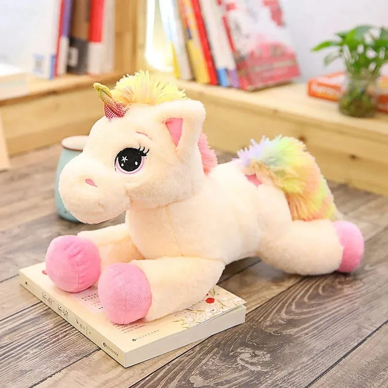 1 Stück 40-80 cm, 2 verschiedene große, niedliche Einhorn-Plüschtiere, Kuscheltier, Pferdekissen, weiche Puppe, Heimdekoration, Geschenk für Liebhaber
