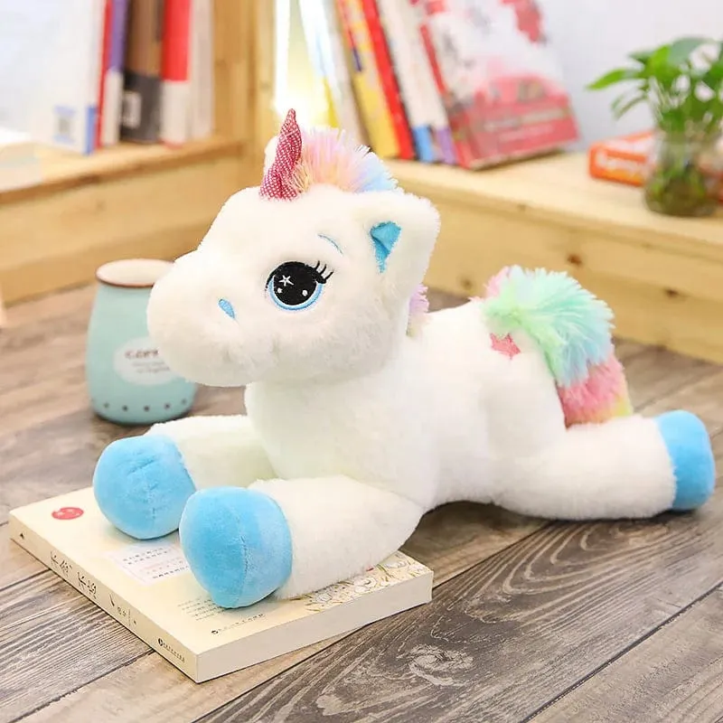 1 Stück 40-80 cm, 2 verschiedene große, niedliche Einhorn-Plüschtiere, Kuscheltier, Pferdekissen, weiche Puppe, Heimdekoration, Geschenk für Liebhaber