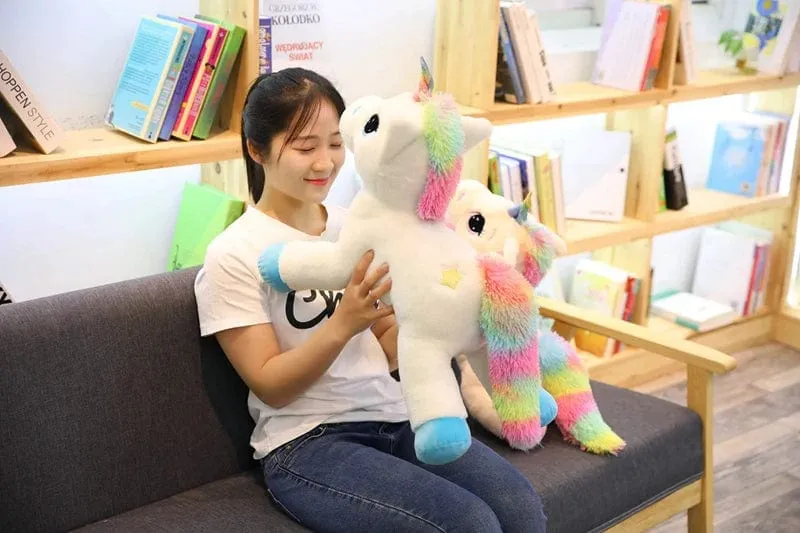1 Stück 40-80 cm, 2 verschiedene große, niedliche Einhorn-Plüschtiere, Kuscheltier, Pferdekissen, weiche Puppe, Heimdekoration, Geschenk für Liebhaber