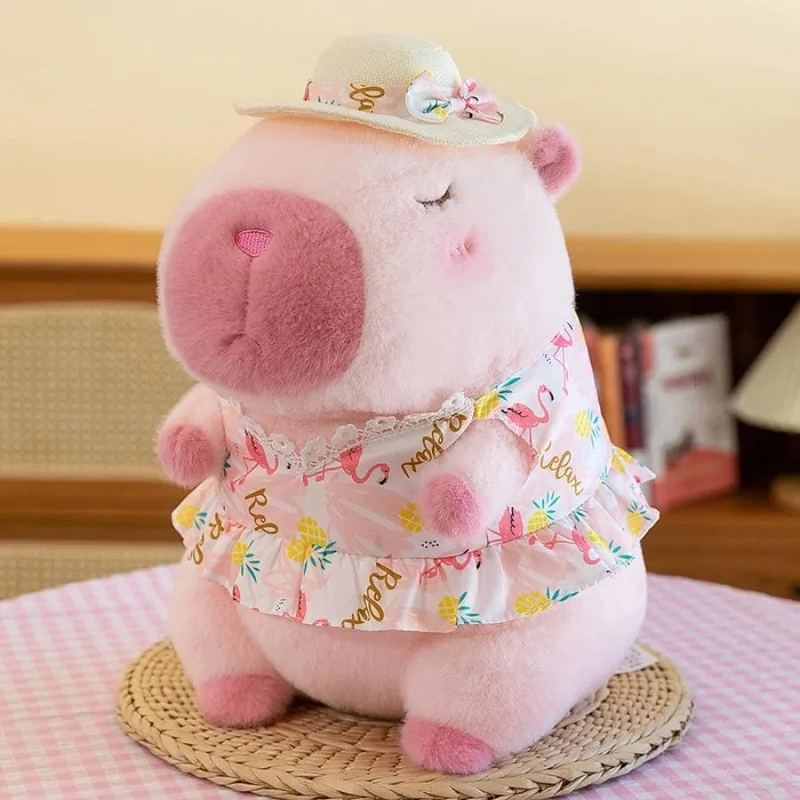 Strandbekleidung Capybara Plüschtier Niedliche Simulation Gelbe Ente Schwimmring Capibara Kawaii Kuscheltiere Geburtstagsreisegeschenke