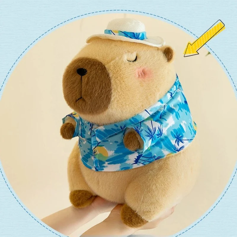 Strandbekleidung Capybara Plüschtier Niedliche Simulation Gelbe Ente Schwimmring Capibara Kawaii Kuscheltiere Geburtstagsreisegeschenke