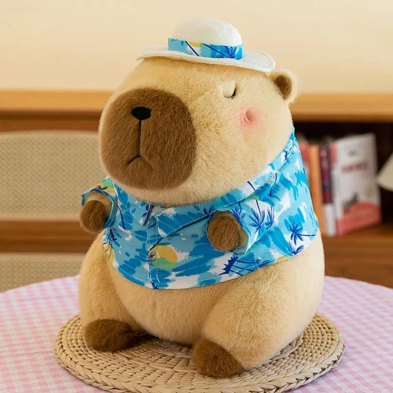 Strandbekleidung Capybara Plüschtier Niedliche Simulation Gelbe Ente Schwimmring Capibara Kawaii Kuscheltiere Geburtstagsreisegeschenke