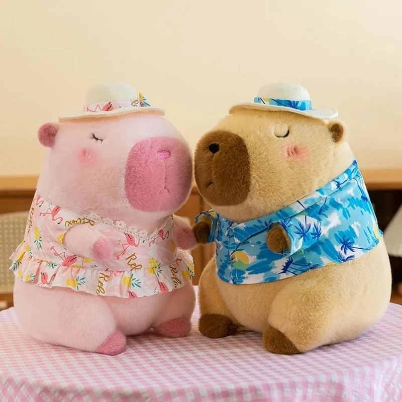 Strandbekleidung Capybara Plüschtier Niedliche Simulation Gelbe Ente Schwimmring Capibara Kawaii Kuscheltiere Geburtstagsreisegeschenke
