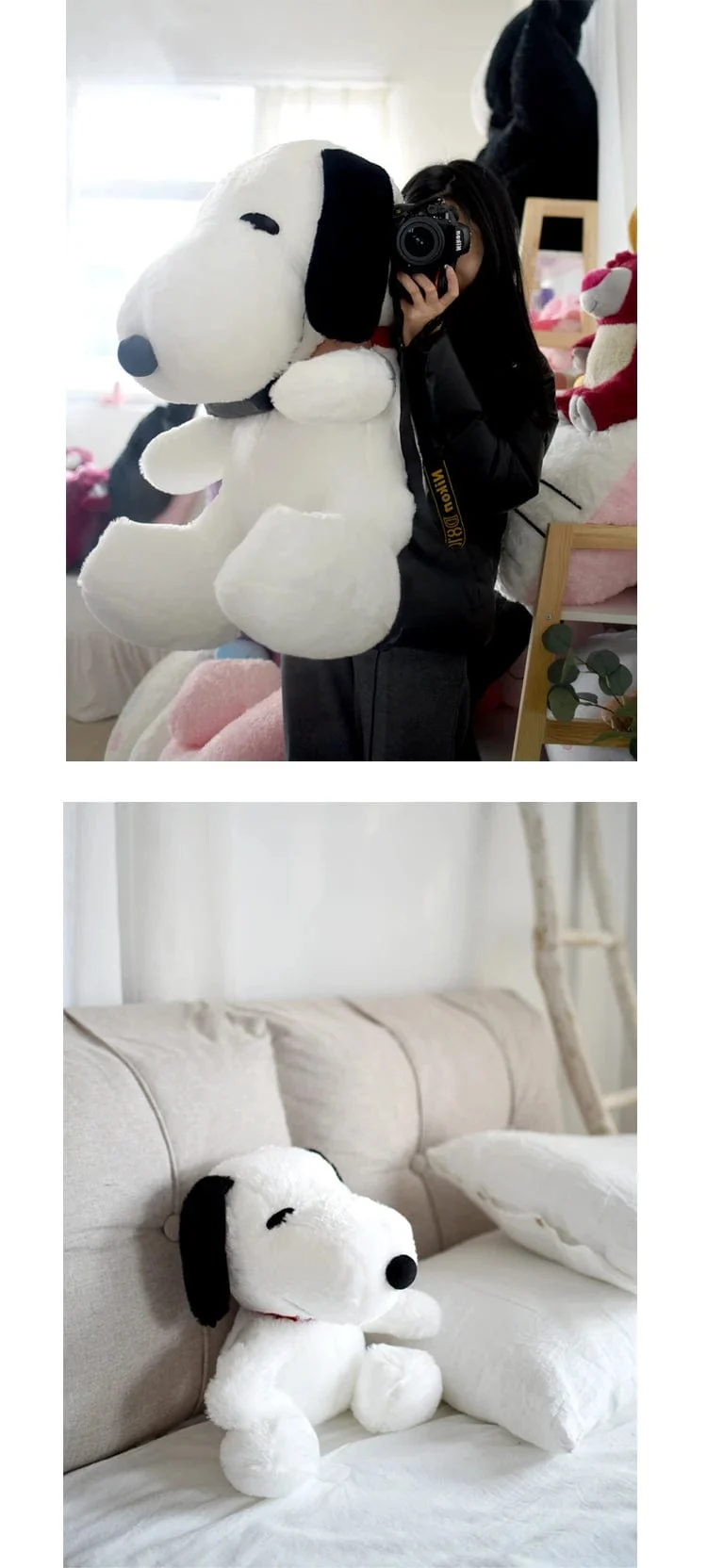 40/60 cm MINISO Snoopy Plüschtier Snoopy Stoffpuppe Kinderspielzeug Kissen Koreanischer Lazy Style Home Decoration Geschenk für Mädchen