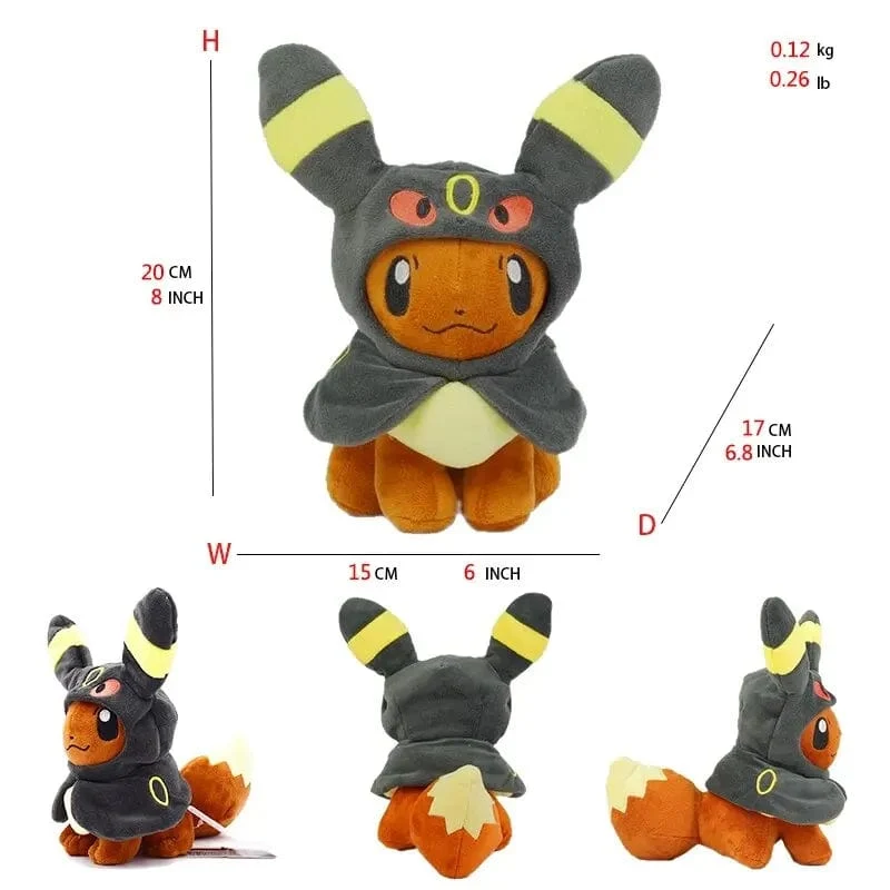 Eevee Cos Umbreon Espeon Jolteon Flareon Glaceon Vaporeon Sylveon Leafeon Plüschtier Gefüllte weiche Cartoons All Star Collection