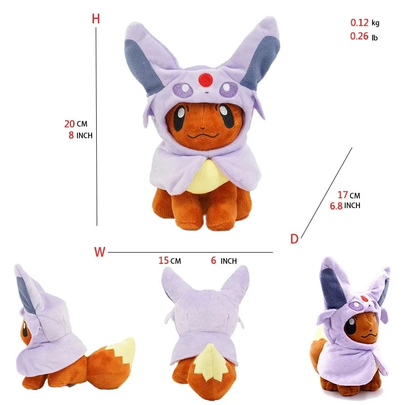 Eevee Cos Umbreon Espeon Jolteon Flareon Glaceon Vaporeon Sylveon Leafeon Plüschtier Gefüllte weiche Cartoons All Star Collection