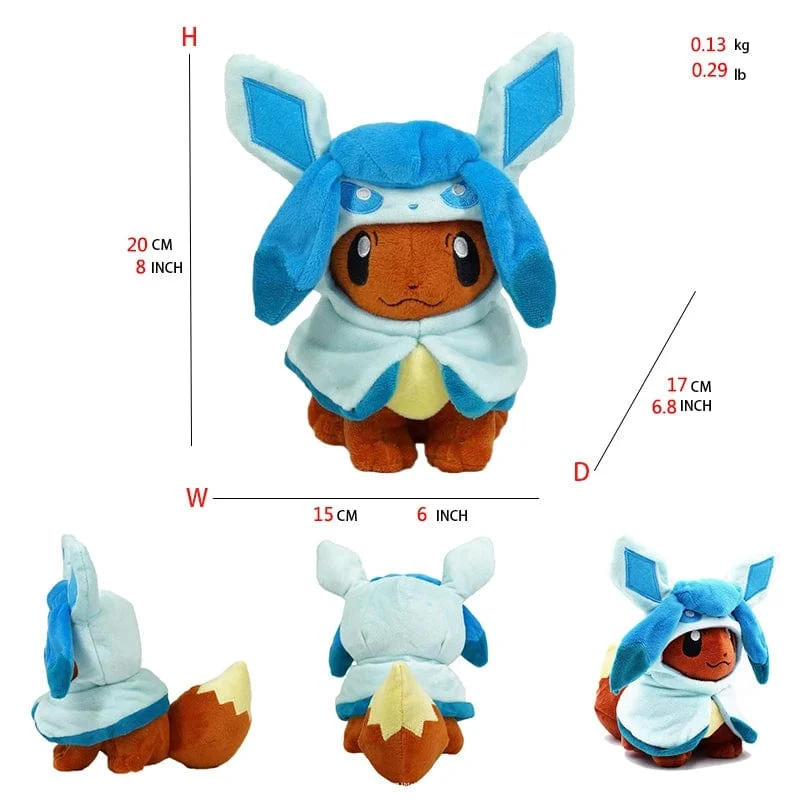 Eevee Cos Umbreon Espeon Jolteon Flareon Glaceon Vaporeon Sylveon Leafeon Plüschtier Gefüllte weiche Cartoons All Star Collection