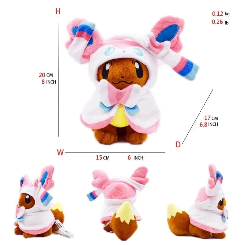 Eevee Cos Umbreon Espeon Jolteon Flareon Glaceon Vaporeon Sylveon Leafeon Plüschtier Gefüllte weiche Cartoons All Star Collection