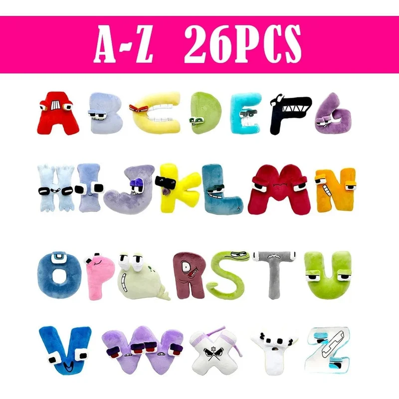 26 stücke Alphabet Lore Plüsch Englisch Brief Stofftier Plushie Puppe Spielzeug Geschenk Für Kinder Kinder Pädagogisches Weihnachten Geschenke