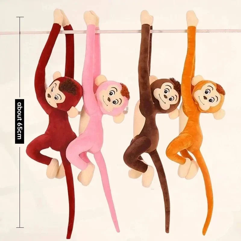 Langarm Affe Affe Plüsch Spielzeug Cartoon Aniaml Schimpanse Gefüllte Puppe Geburtstagsgeschenk für Kinder Mädchen Größe 60-65cm
