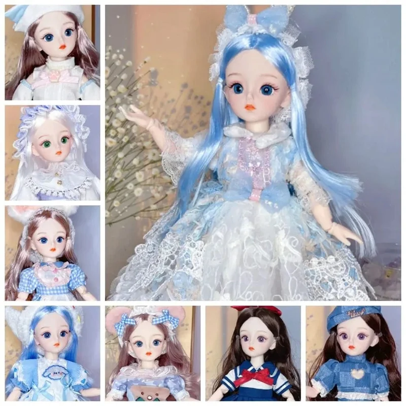 BJD-Puppen und Kleidung mit mehreren beweglichen Gelenken, 30 cm, 1/6, 3D-simuliertes Augenscharnier, Puppe zum Selbermachen, Anziehspielzeug für Mädchen, Geburtstagsgeschenk