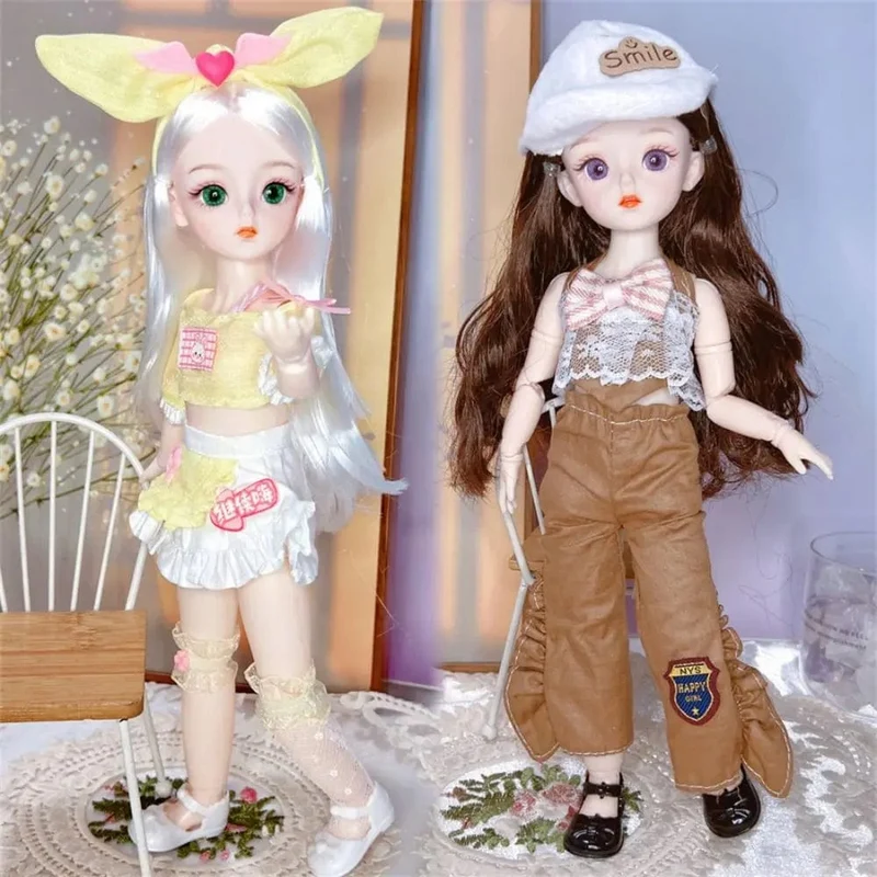 BJD-Puppen und Kleidung mit mehreren beweglichen Gelenken, 30 cm, 1/6, 3D-simuliertes Augenscharnier, Puppe zum Selbermachen, Anziehspielzeug für Mädchen, Geburtstagsgeschenk