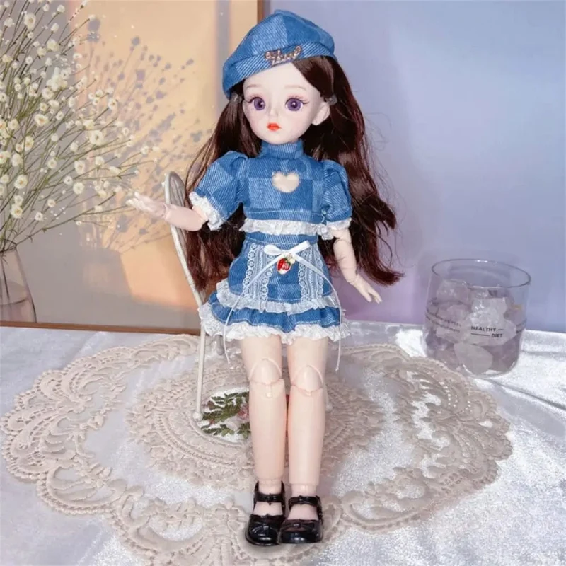 BJD-Puppen und Kleidung mit mehreren beweglichen Gelenken, 30 cm, 1/6, 3D-simuliertes Augenscharnier, Puppe zum Selbermachen, Anziehspielzeug für Mädchen, Geburtstagsgeschenk