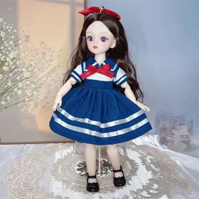 BJD-Puppen und Kleidung mit mehreren beweglichen Gelenken, 30 cm, 1/6, 3D-simuliertes Augenscharnier, Puppe zum Selbermachen, Anziehspielzeug für Mädchen, Geburtstagsgeschenk