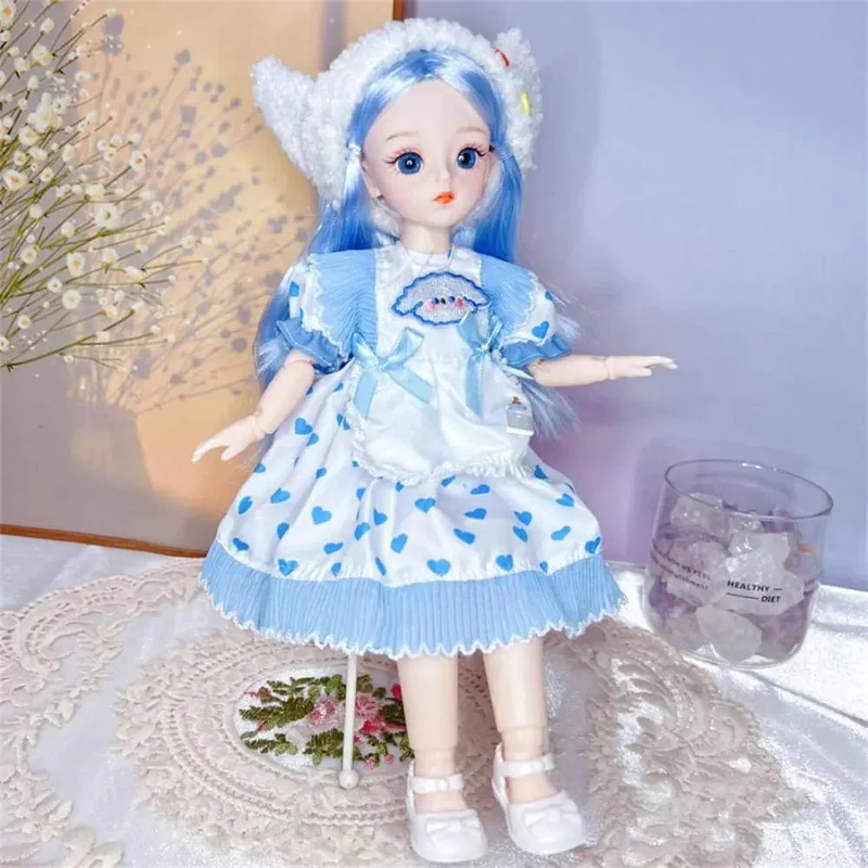 BJD-Puppen und Kleidung mit mehreren beweglichen Gelenken, 30 cm, 1/6, 3D-simuliertes Augenscharnier, Puppe zum Selbermachen, Anziehspielzeug für Mädchen, Geburtstagsgeschenk