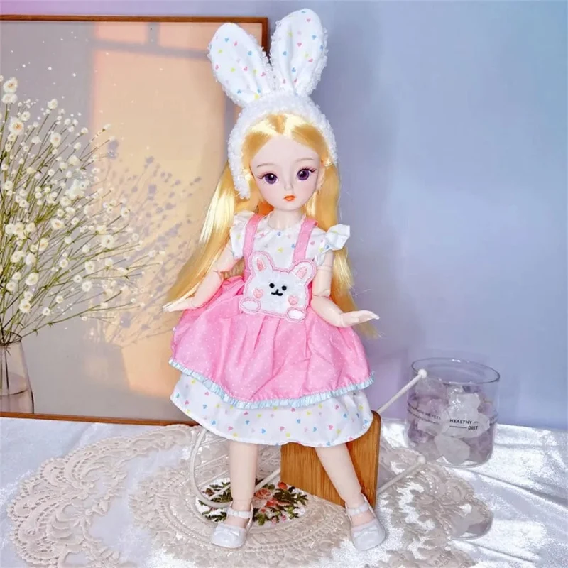 BJD-Puppen und Kleidung mit mehreren beweglichen Gelenken, 30 cm, 1/6, 3D-simuliertes Augenscharnier, Puppe zum Selbermachen, Anziehspielzeug für Mädchen, Geburtstagsgeschenk