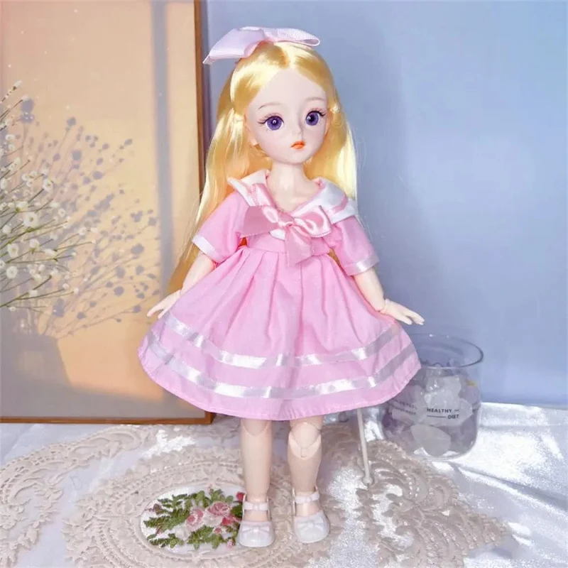BJD-Puppen und Kleidung mit mehreren beweglichen Gelenken, 30 cm, 1/6, 3D-simuliertes Augenscharnier, Puppe zum Selbermachen, Anziehspielzeug für Mädchen, Geburtstagsgeschenk
