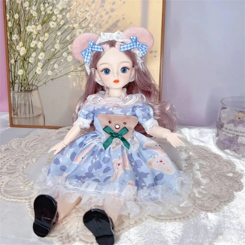 BJD-Puppen und Kleidung mit mehreren beweglichen Gelenken, 30 cm, 1/6, 3D-simuliertes Augenscharnier, Puppe zum Selbermachen, Anziehspielzeug für Mädchen, Geburtstagsgeschenk