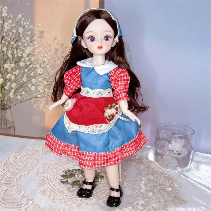 BJD-Puppen und Kleidung mit mehreren beweglichen Gelenken, 30 cm, 1/6, 3D-simuliertes Augenscharnier, Puppe zum Selbermachen, Anziehspielzeug für Mädchen, Geburtstagsgeschenk