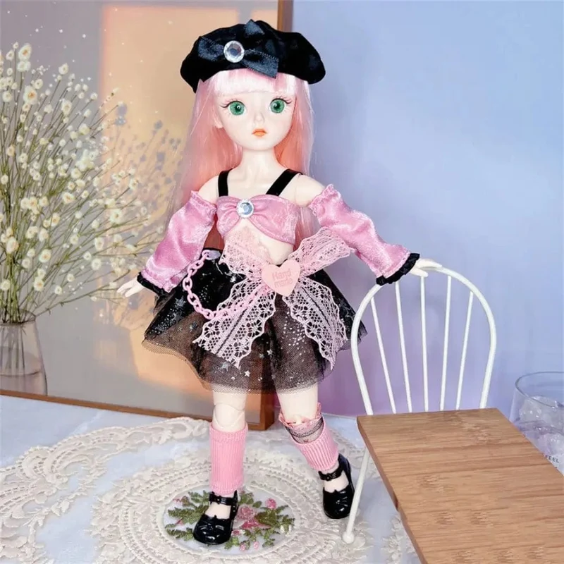 BJD-Puppen und Kleidung mit mehreren beweglichen Gelenken, 30 cm, 1/6, 3D-simuliertes Augenscharnier, Puppe zum Selbermachen, Anziehspielzeug für Mädchen, Geburtstagsgeschenk