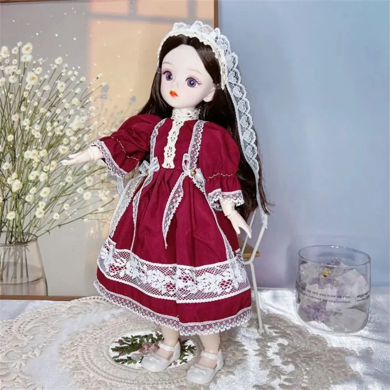 BJD-Puppen und Kleidung mit mehreren beweglichen Gelenken, 30 cm, 1/6, 3D-simuliertes Augenscharnier, Puppe zum Selbermachen, Anziehspielzeug für Mädchen, Geburtstagsgeschenk