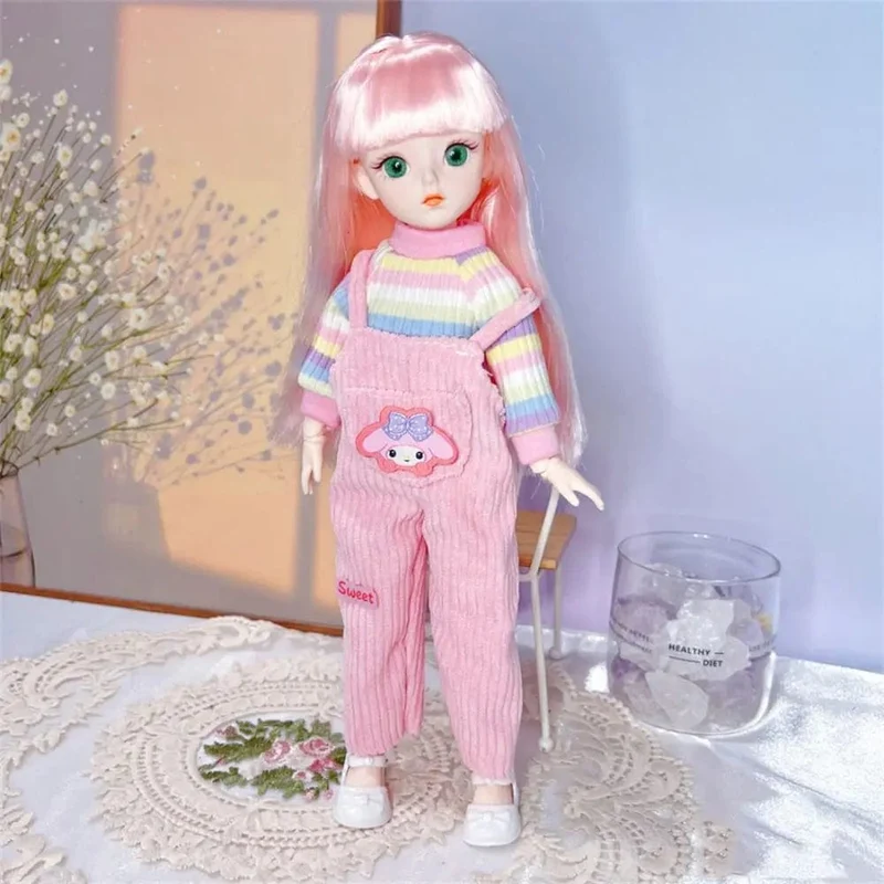 BJD-Puppen und Kleidung mit mehreren beweglichen Gelenken, 30 cm, 1/6, 3D-simuliertes Augenscharnier, Puppe zum Selbermachen, Anziehspielzeug für Mädchen, Geburtstagsgeschenk