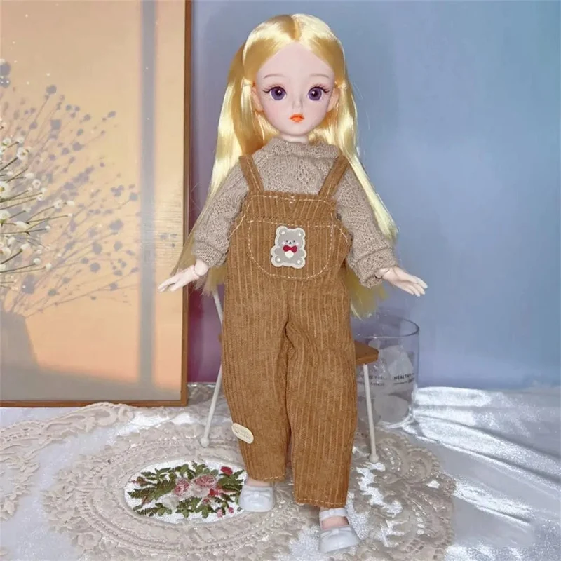 BJD-Puppen und Kleidung mit mehreren beweglichen Gelenken, 30 cm, 1/6, 3D-simuliertes Augenscharnier, Puppe zum Selbermachen, Anziehspielzeug für Mädchen, Geburtstagsgeschenk