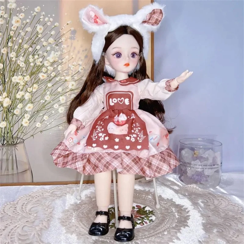 BJD-Puppen und Kleidung mit mehreren beweglichen Gelenken, 30 cm, 1/6, 3D-simuliertes Augenscharnier, Puppe zum Selbermachen, Anziehspielzeug für Mädchen, Geburtstagsgeschenk