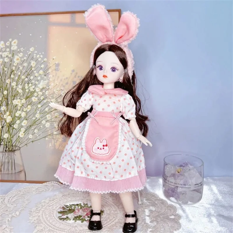BJD-Puppen und Kleidung mit mehreren beweglichen Gelenken, 30 cm, 1/6, 3D-simuliertes Augenscharnier, Puppe zum Selbermachen, Anziehspielzeug für Mädchen, Geburtstagsgeschenk