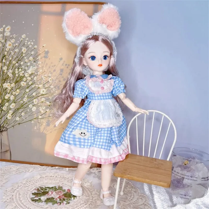BJD-Puppen und Kleidung mit mehreren beweglichen Gelenken, 30 cm, 1/6, 3D-simuliertes Augenscharnier, Puppe zum Selbermachen, Anziehspielzeug für Mädchen, Geburtstagsgeschenk