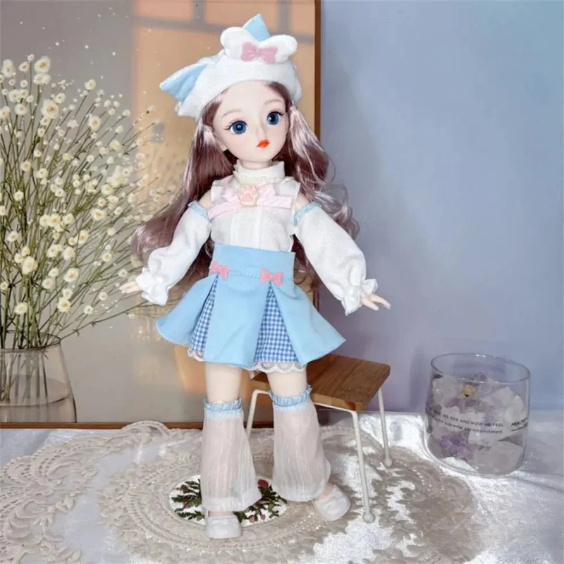 BJD-Puppen und Kleidung mit mehreren beweglichen Gelenken, 30 cm, 1/6, 3D-simuliertes Augenscharnier, Puppe zum Selbermachen, Anziehspielzeug für Mädchen, Geburtstagsgeschenk