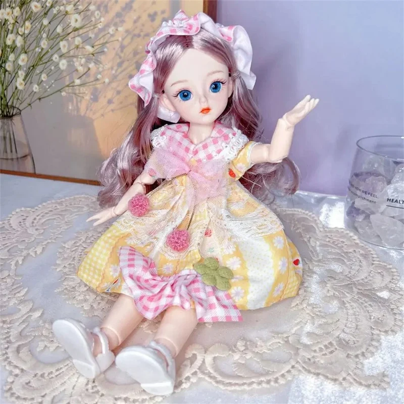 BJD-Puppen und Kleidung mit mehreren beweglichen Gelenken, 30 cm, 1/6, 3D-simuliertes Augenscharnier, Puppe zum Selbermachen, Anziehspielzeug für Mädchen, Geburtstagsgeschenk