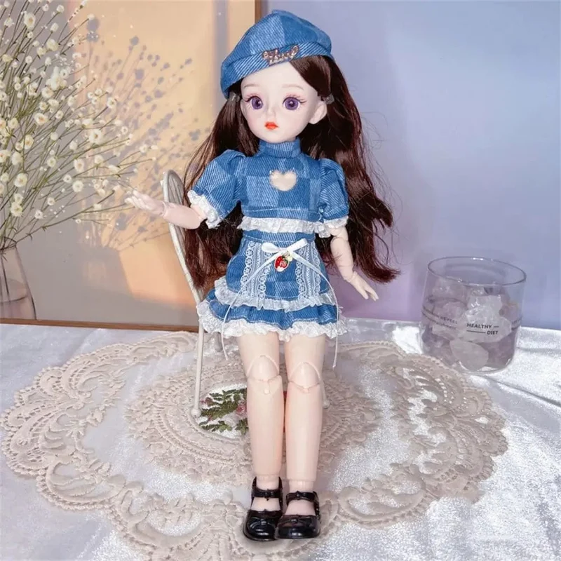 BJD-Puppen und Kleidung mit mehreren beweglichen Gelenken, 30 cm, 1/6, 3D-simuliertes Augenscharnier, Puppe zum Selbermachen, Anziehspielzeug für Mädchen, Geburtstagsgeschenk