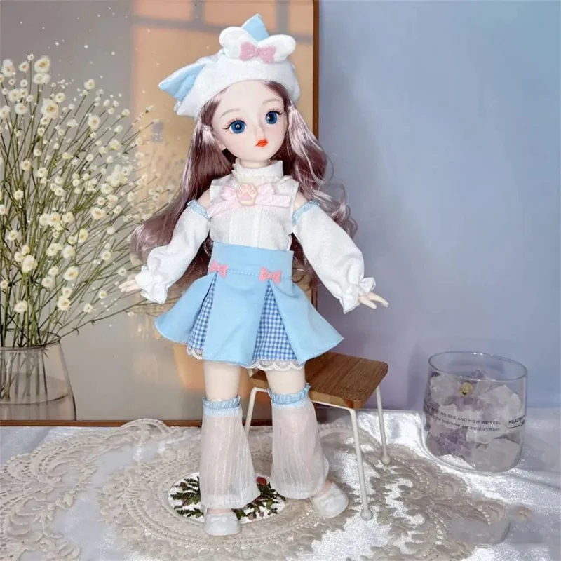 BJD-Puppen und Kleidung mit mehreren beweglichen Gelenken, 30 cm, 1/6, 3D-simuliertes Augenscharnier, Puppe zum Selbermachen, Anziehspielzeug für Mädchen, Geburtstagsgeschenk