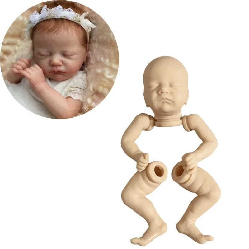 17 Zoll (ca. 43 cm) große, unbemalte Vinyl-Reborn-Puppe Charlotte, Formteile, Neugeborenen-Puppen-Set, unmontierte Puppenaccessoires mit Stoffkörper