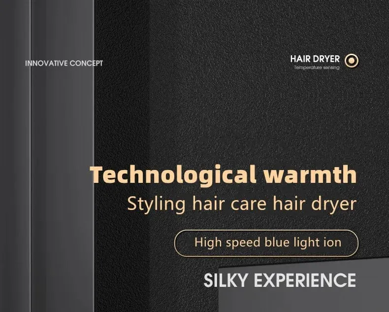 Heißer Verkauf Professioneller Haartrockner Negative Ionen Hochleistungs-Blaulicht Faltbarer elektrischer Haartrockner Salon Haarwerkzeuge Home