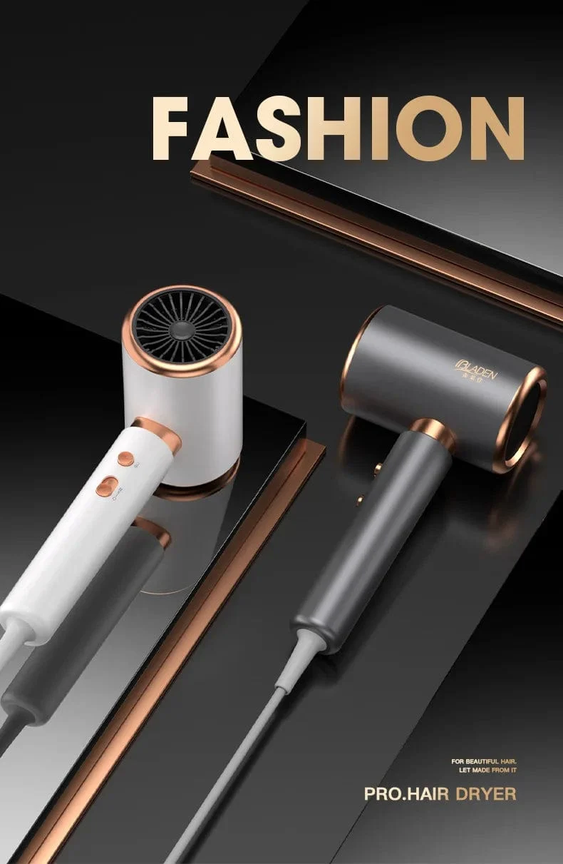 Heißer Verkauf Professioneller Haartrockner Negative Ionen Hochleistungs-Blaulicht Faltbarer elektrischer Haartrockner Salon Haarwerkzeuge Home